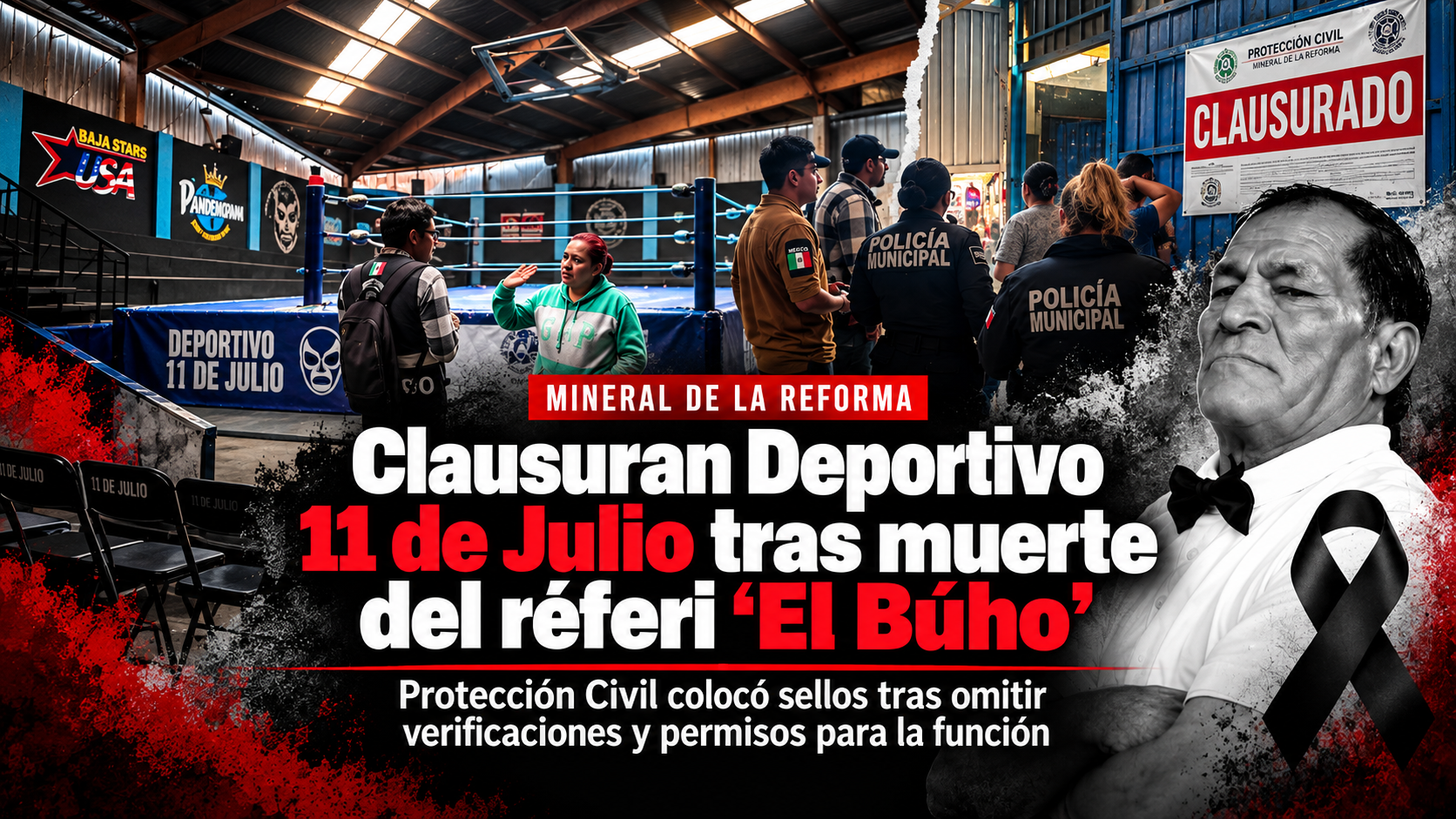 Clausuran parcialmente el Deportivo 11 de Julio tras muerte del réferi “El Búho”